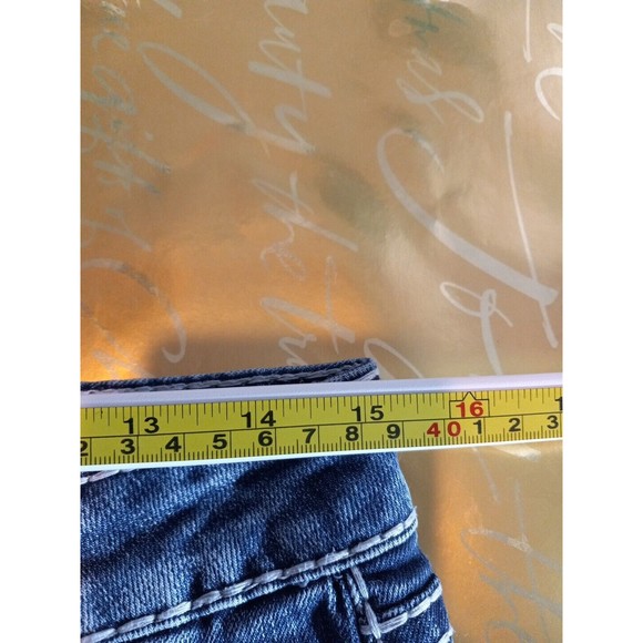 L.A.  idol Womens Juniors Distressed‎ Embroidered Rhinstones Skinny Jeans Size 7 - Picture 6 of 13